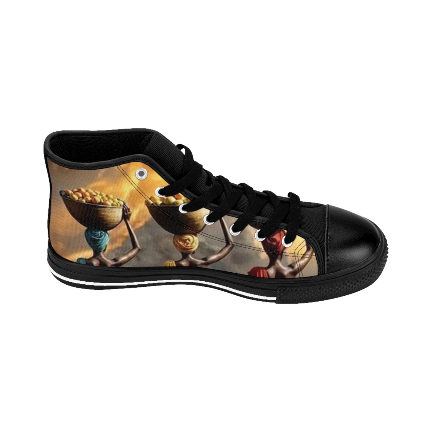 Artistic High-Top Sneakers - Unique Graphic Design for Creative Souls