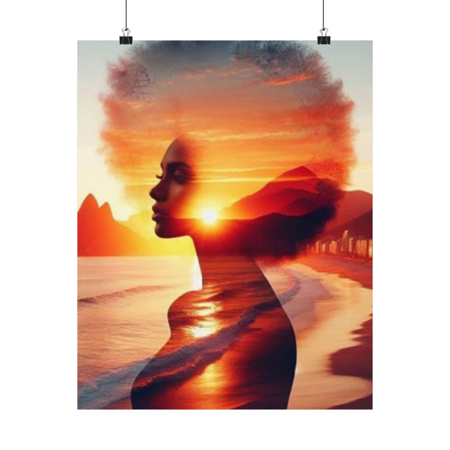 Sunset Silhouette Art Print | Matte Vertical Posters for Home Decor, Boho Wall Art, Inspirational Decor, Unique Gifts, Art for Living Room