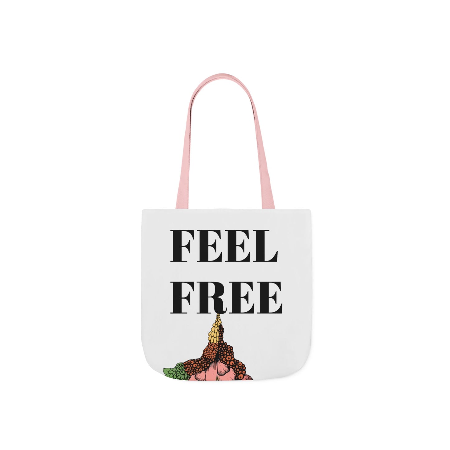 Boho Art Canvas Tote Bag - Feel Free Design, Eco-Friendly Shopping Bag, Stylish Beach Bag, Gift for Artists, Floral Tote