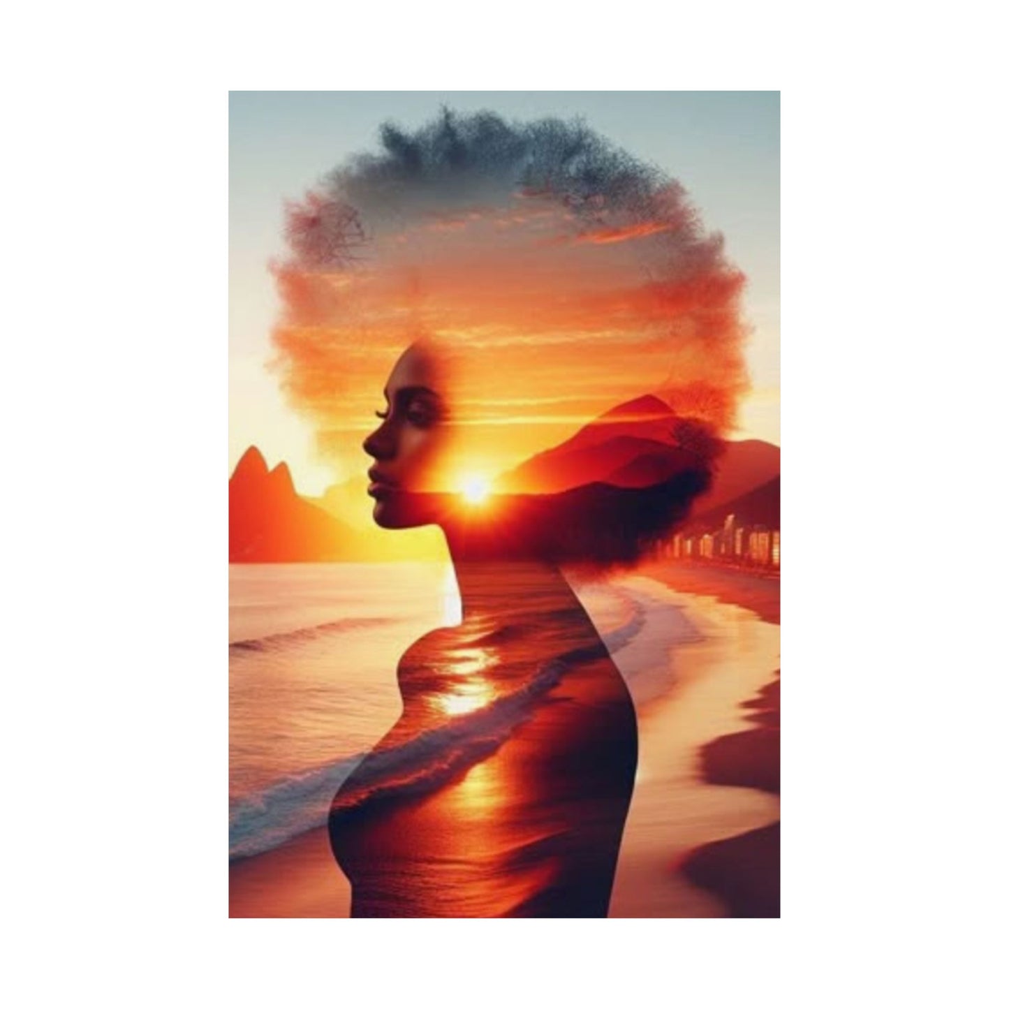 Sunset Silhouette Art Print | Matte Vertical Posters for Home Decor, Boho Wall Art, Inspirational Decor, Unique Gifts, Art for Living Room