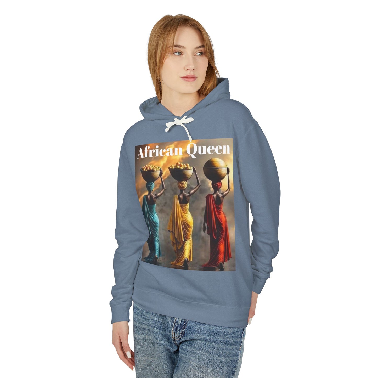African Queen Lightweight Hoodie, Unisex Hooded Sweatshirt for Empowerment, Cultural Gift, Athleisure Wear, Celebration