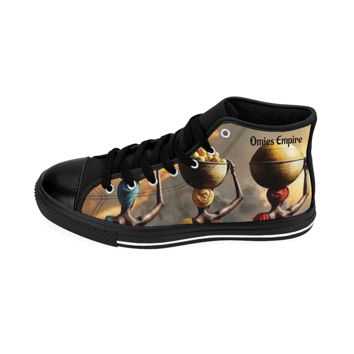 Artistic High-Top Sneakers - Unique Graphic Design for Creative Souls