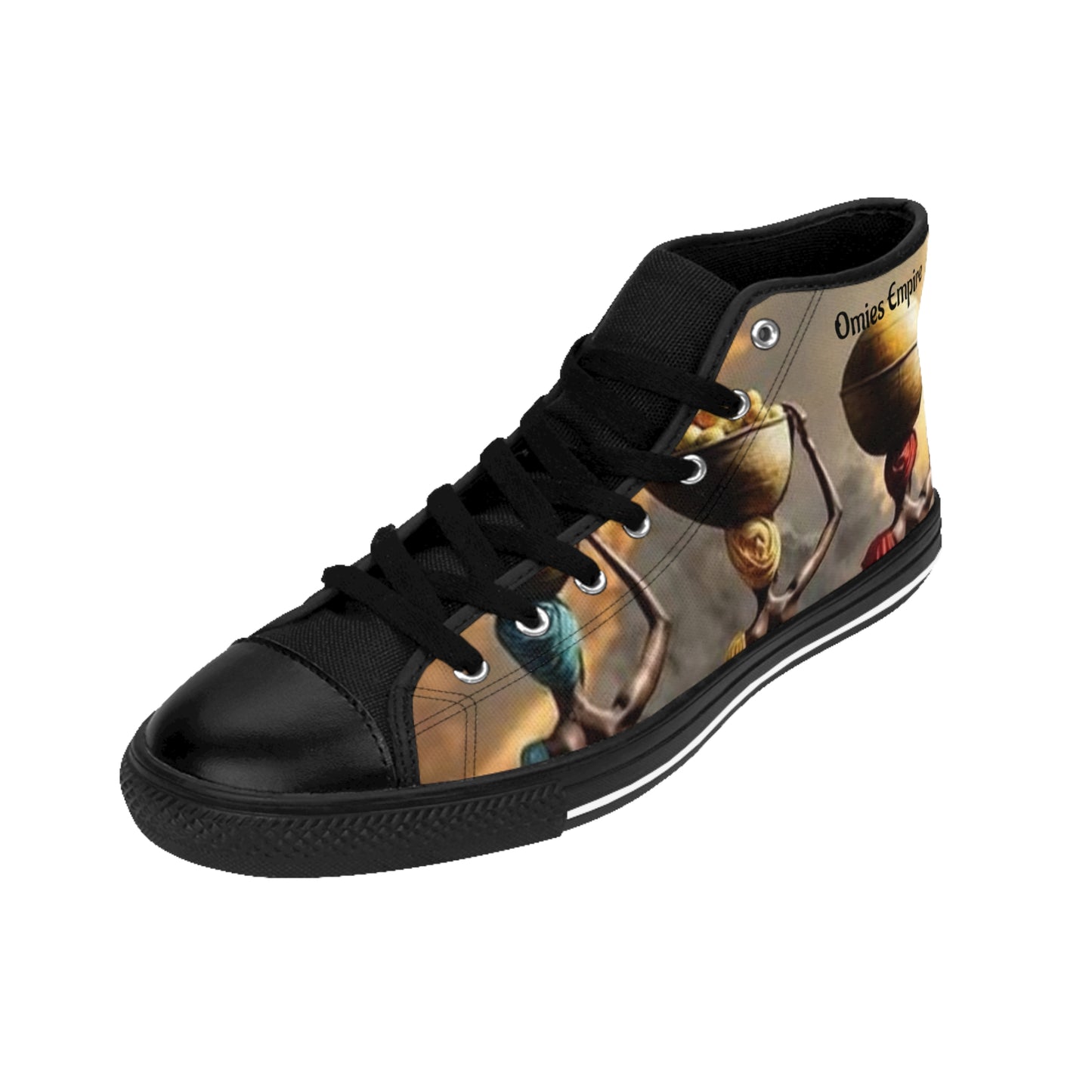 Artistic High-Top Sneakers - Unique Graphic Design for Creative Souls