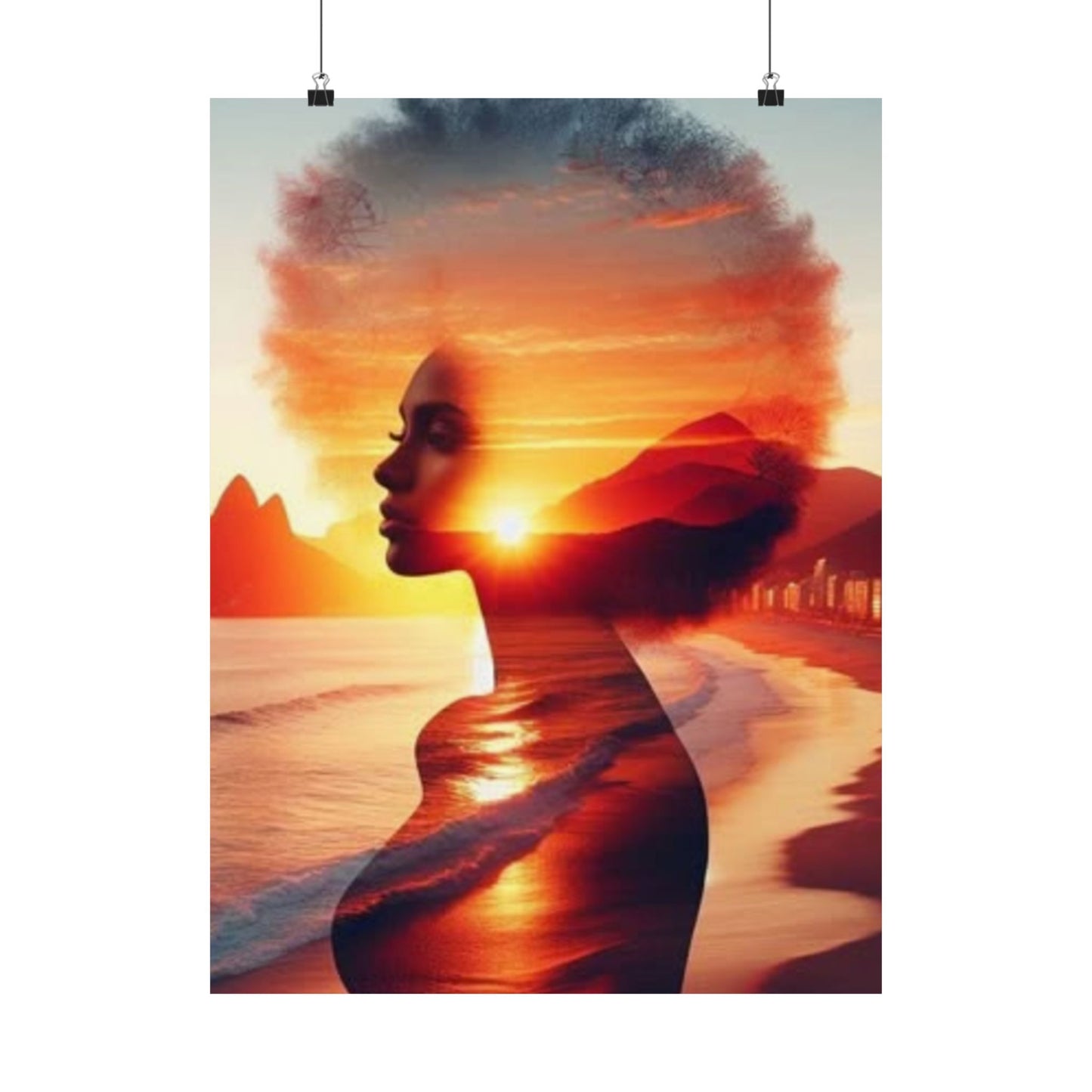 Sunset Silhouette Art Print | Matte Vertical Posters for Home Decor, Boho Wall Art, Inspirational Decor, Unique Gifts, Art for Living Room