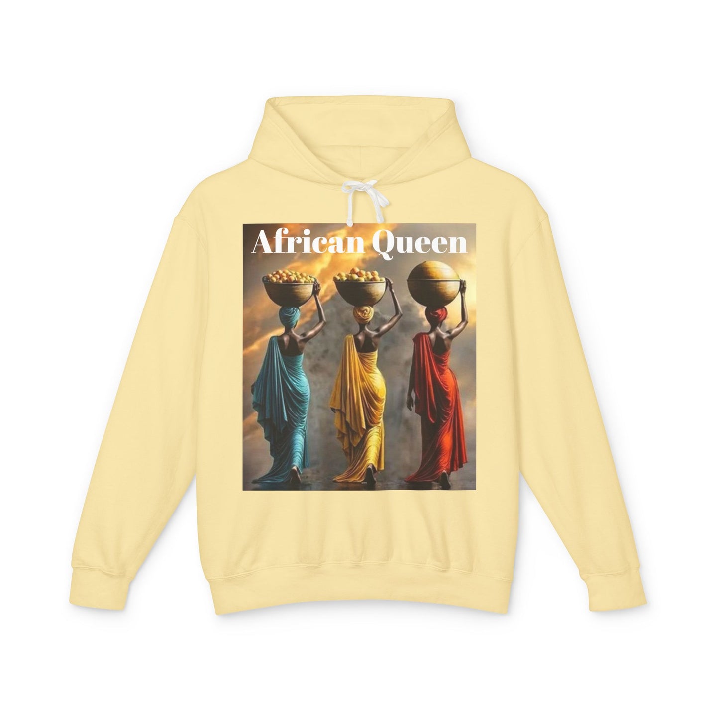 African Queen Lightweight Hoodie, Unisex Hooded Sweatshirt for Empowerment, Cultural Gift, Athleisure Wear, Celebration