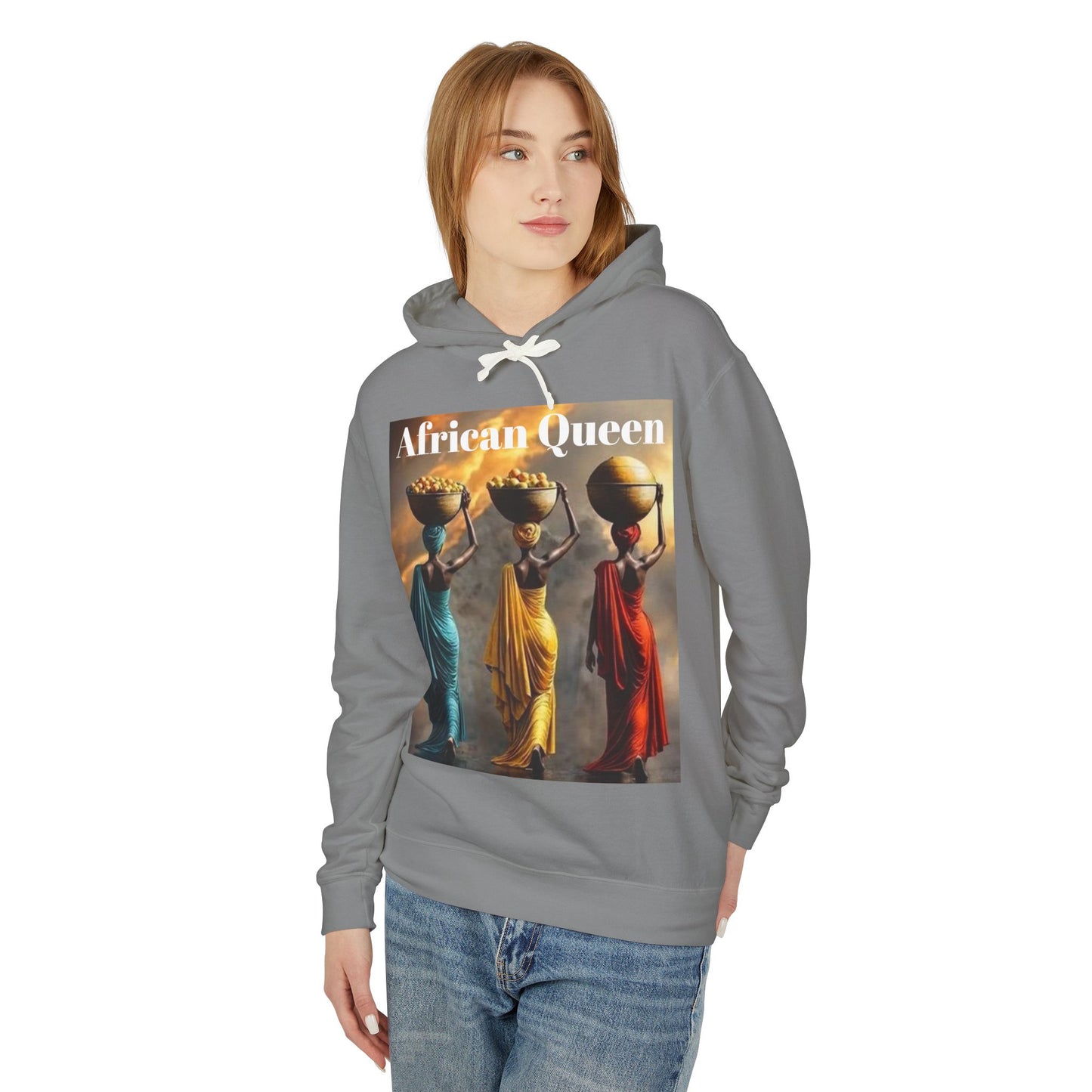 African Queen Lightweight Hoodie, Unisex Hooded Sweatshirt for Empowerment, Cultural Gift, Athleisure Wear, Celebration