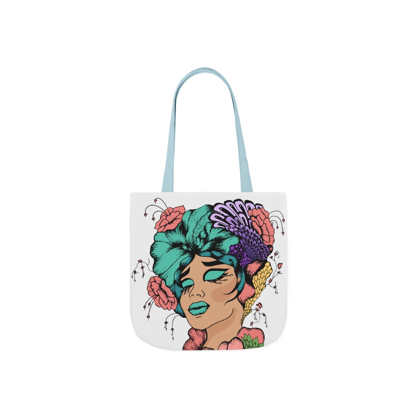 Boho Art Canvas Tote Bag - Feel Free Design, Eco-Friendly Shopping Bag, Stylish Beach Bag, Gift for Artists, Floral Tote