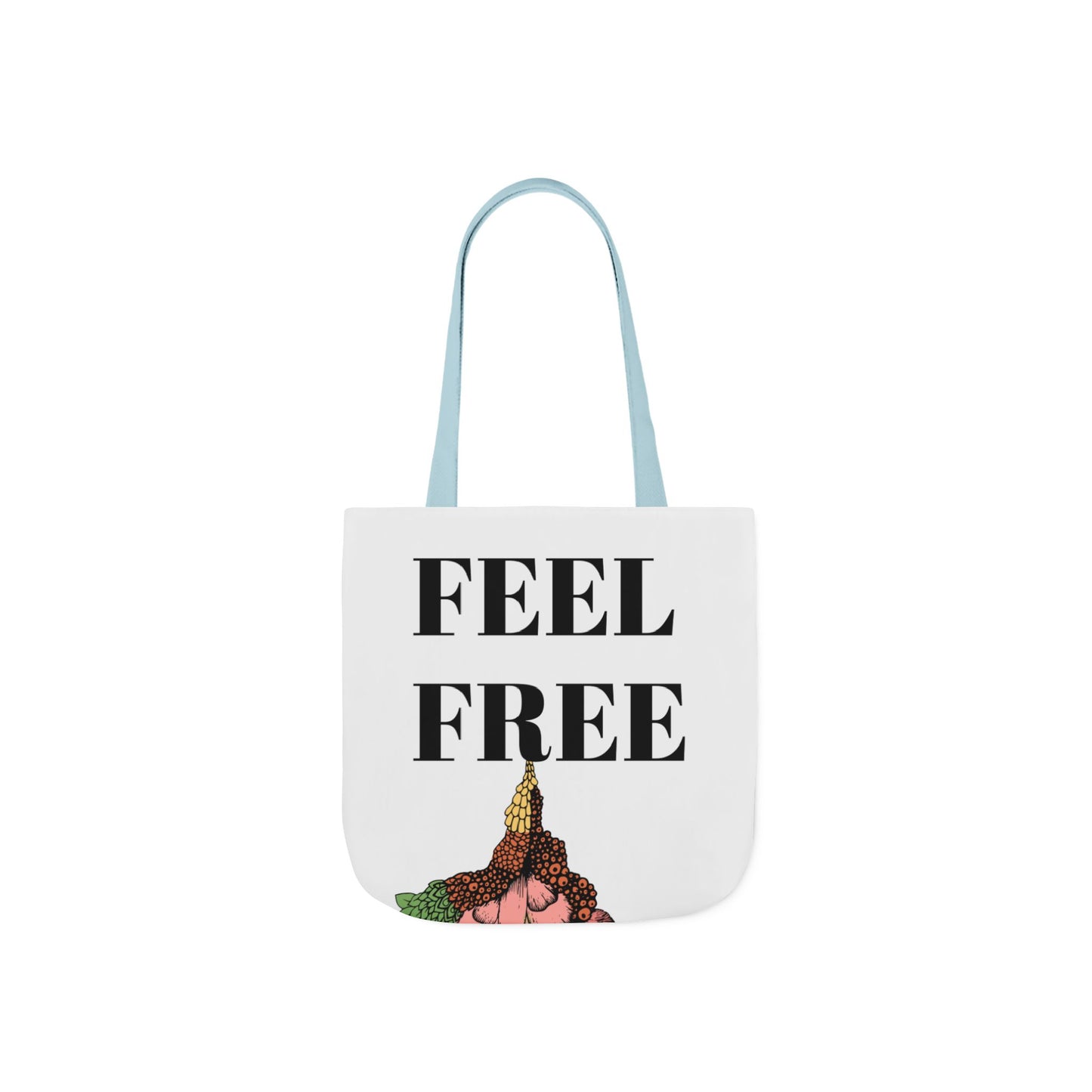Boho Art Canvas Tote Bag - Feel Free Design, Eco-Friendly Shopping Bag, Stylish Beach Bag, Gift for Artists, Floral Tote
