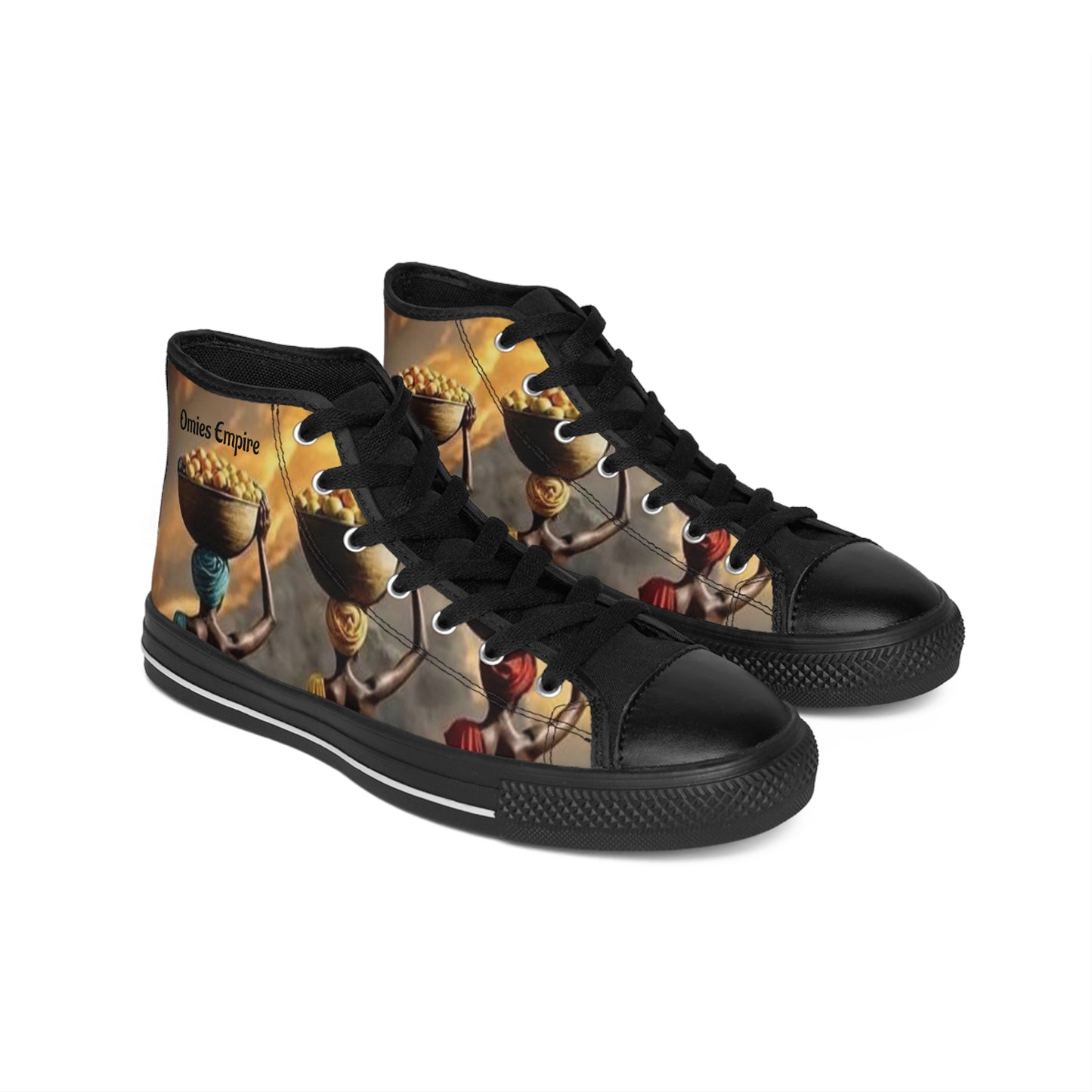 Artistic High-Top Sneakers - Unique Graphic Design for Creative Souls