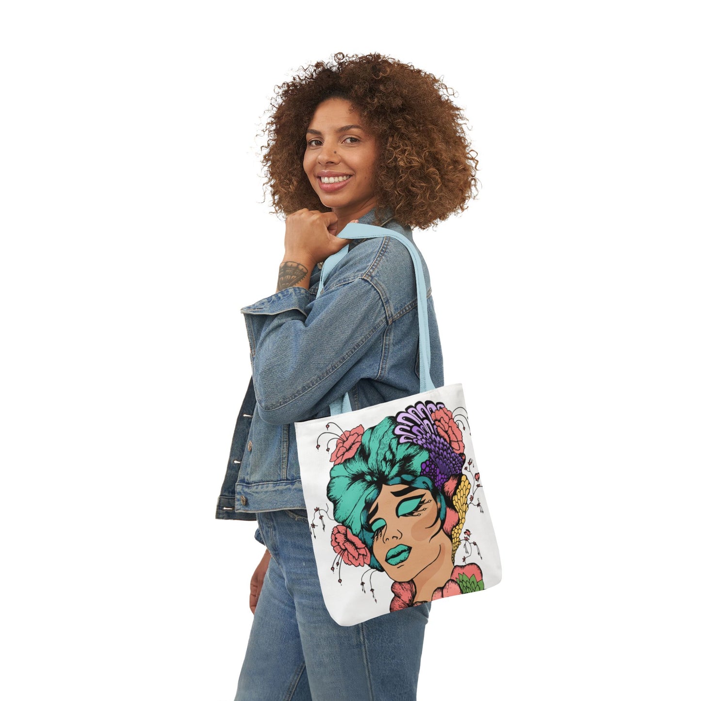 Boho Art Canvas Tote Bag - Feel Free Design, Eco-Friendly Shopping Bag, Stylish Beach Bag, Gift for Artists, Floral Tote
