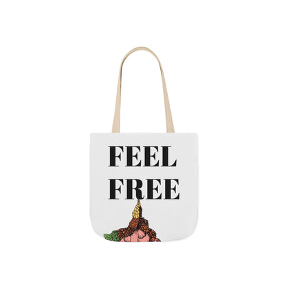 Boho Art Canvas Tote Bag - Feel Free Design, Eco-Friendly Shopping Bag, Stylish Beach Bag, Gift for Artists, Floral Tote