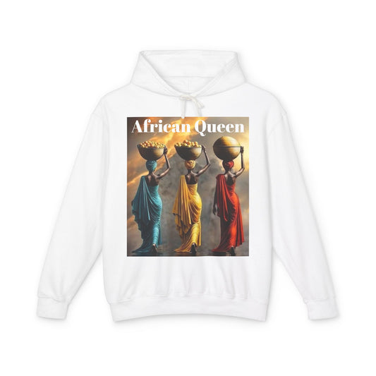 African Queen Lightweight Hoodie, Unisex Hooded Sweatshirt for Empowerment, Cultural Gift, Athleisure Wear, Celebration