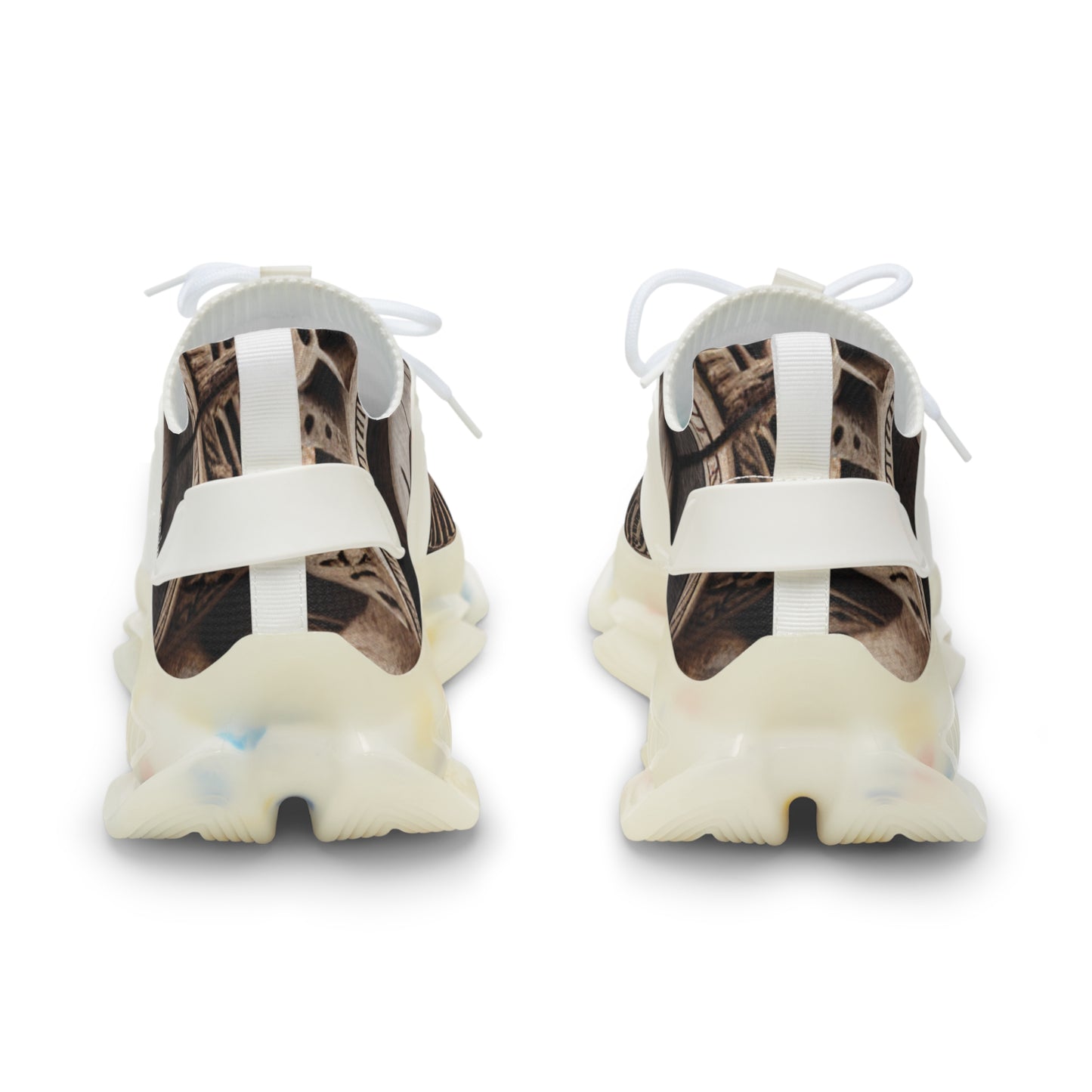 Benin Wooden Mask Men's Mesh Sneakers - Stylish Athletic Footwear with Trendy Design