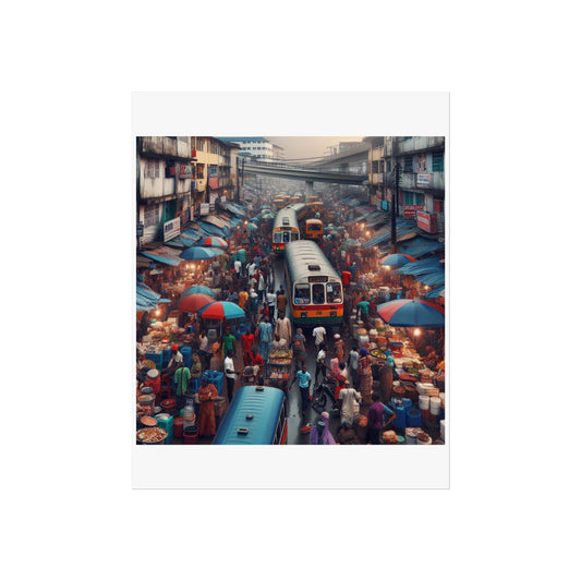 Vibrant Fine Art Poster of Aba Market, Wall Decor for Home, African Art, Unique Gift, Cultural Decor, Travel Inspiration