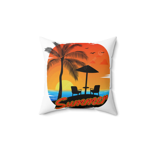 Summer Vibes Decorative Pillow, Beach Home Decor, Tropical Throw Pillow, Perfect for Summer Parties, Gift for Ocean Lovers