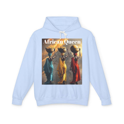 African Queen Lightweight Hoodie, Unisex Hooded Sweatshirt for Empowerment, Cultural Gift, Athleisure Wear, Celebration