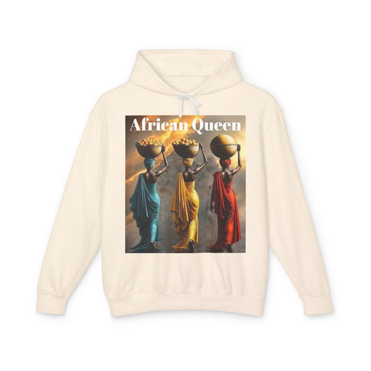 African Queen Lightweight Hoodie, Unisex Hooded Sweatshirt for Empowerment, Cultural Gift, Athleisure Wear, Celebration