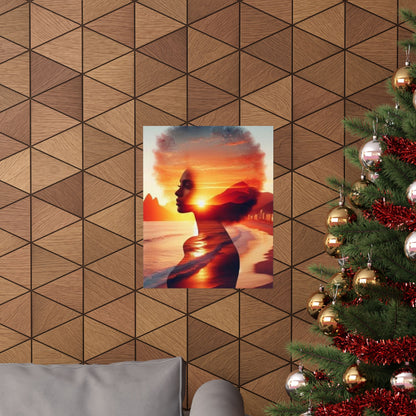 Sunset Silhouette Art Print | Matte Vertical Posters for Home Decor, Boho Wall Art, Inspirational Decor, Unique Gifts, Art for Living Room