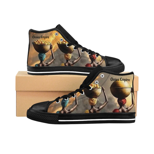 Artistic High-Top Sneakers - Unique Graphic Design for Creative Souls